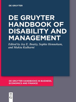 cover image of De Gruyter Handbook of Disability and Management